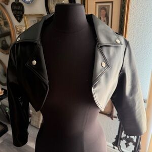 Deadly Dames Micheline Pitt Pinup Girl faux leather bolero XL (runs small)